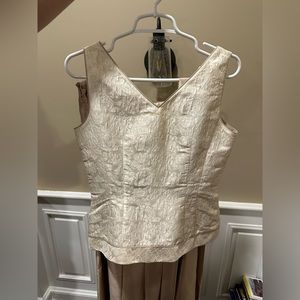 Ann Taylor cream formal top & skirt